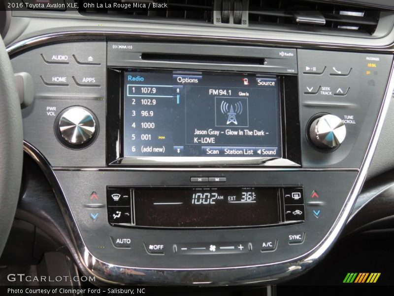 Controls of 2016 Avalon XLE