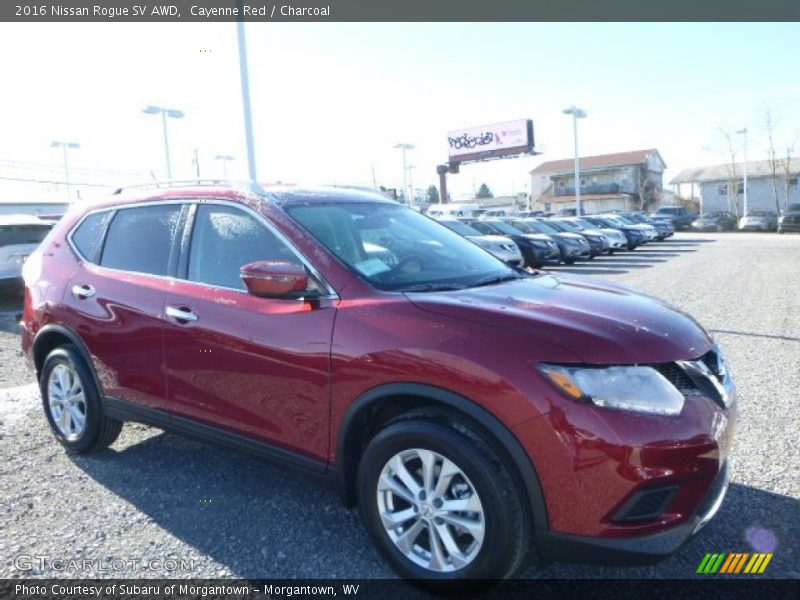 Cayenne Red / Charcoal 2016 Nissan Rogue SV AWD