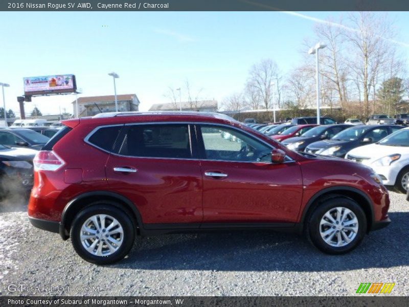Cayenne Red / Charcoal 2016 Nissan Rogue SV AWD