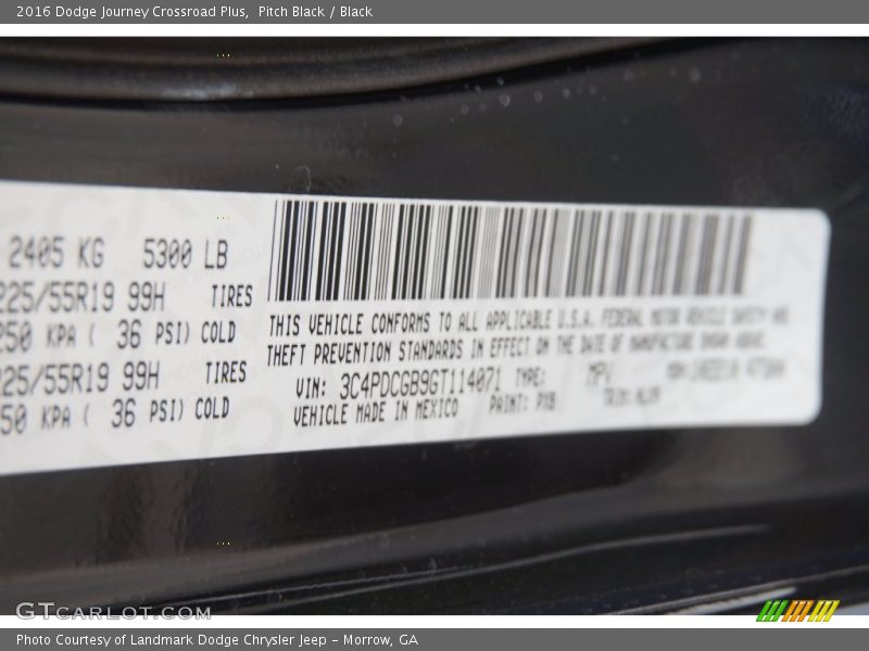 Pitch Black / Black 2016 Dodge Journey Crossroad Plus