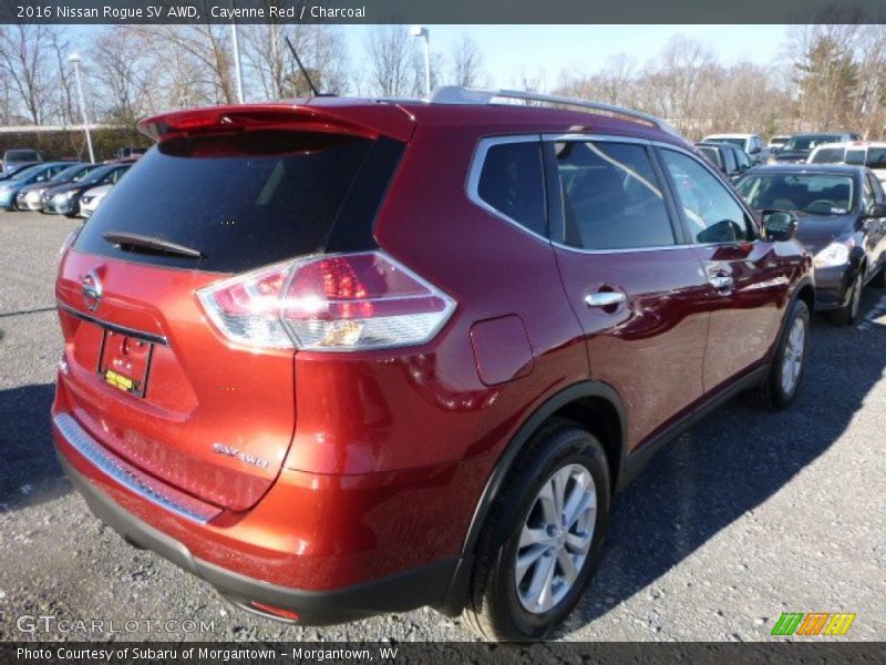 Cayenne Red / Charcoal 2016 Nissan Rogue SV AWD