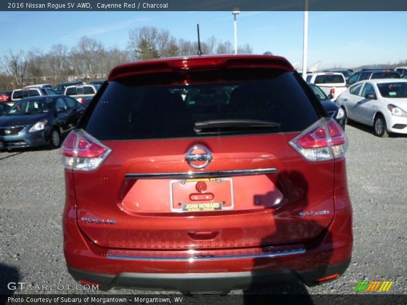 Cayenne Red / Charcoal 2016 Nissan Rogue SV AWD