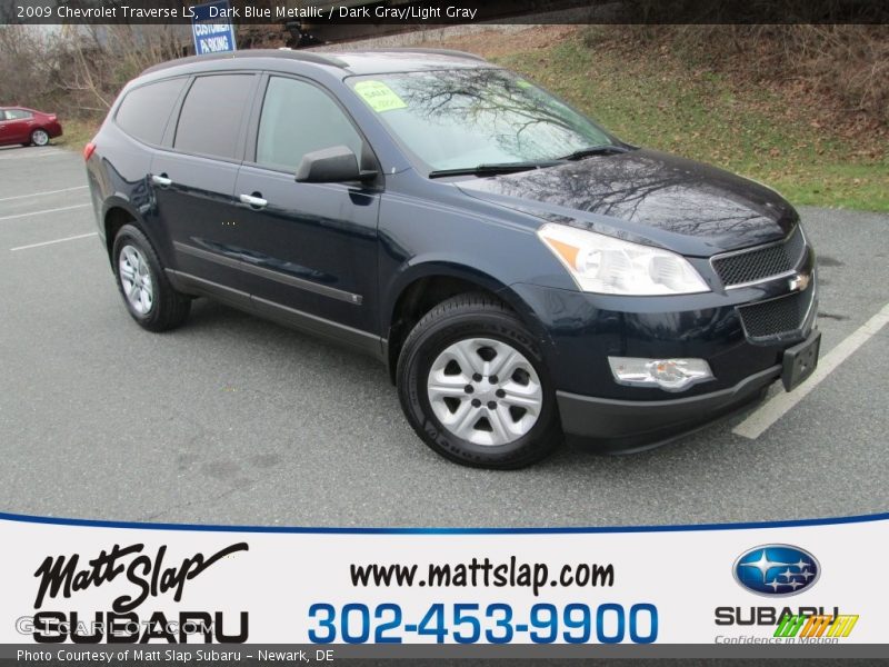 Dark Blue Metallic / Dark Gray/Light Gray 2009 Chevrolet Traverse LS