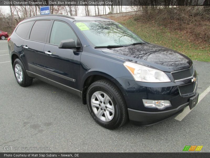 Dark Blue Metallic / Dark Gray/Light Gray 2009 Chevrolet Traverse LS