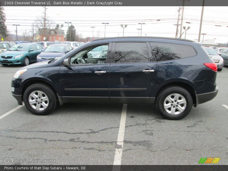 Dark Blue Metallic / Dark Gray/Light Gray 2009 Chevrolet Traverse LS