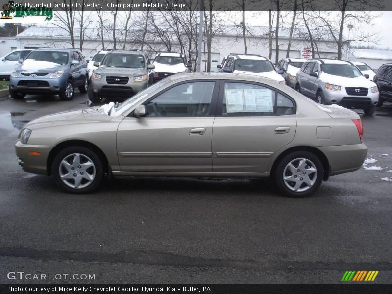 Champagne Metallic / Beige 2005 Hyundai Elantra GLS Sedan