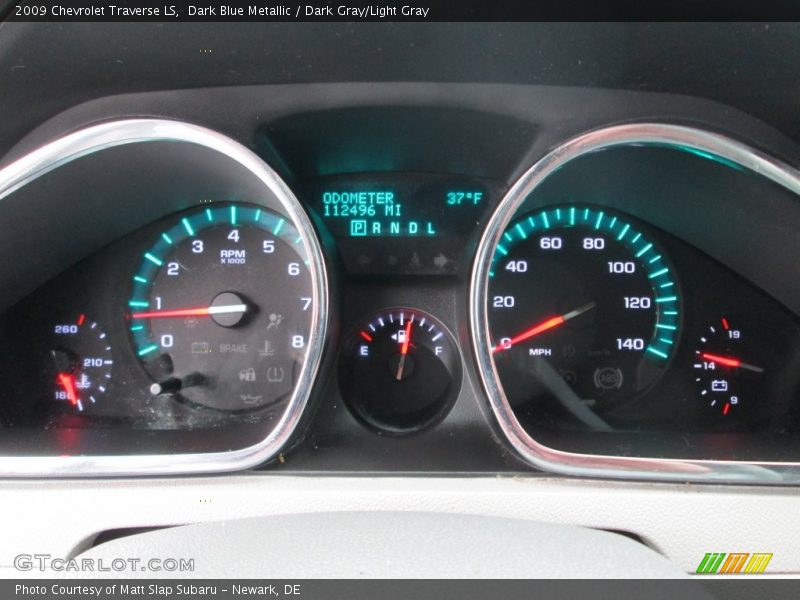 Dark Blue Metallic / Dark Gray/Light Gray 2009 Chevrolet Traverse LS