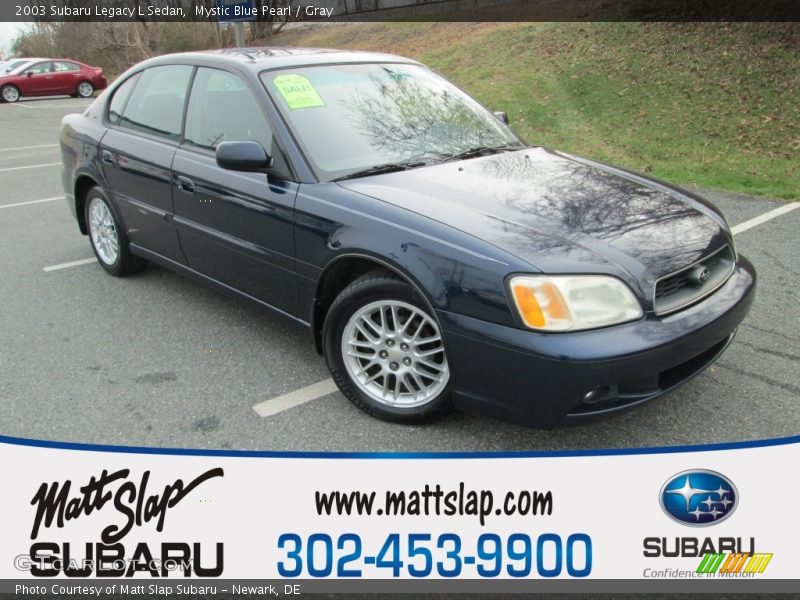 Mystic Blue Pearl / Gray 2003 Subaru Legacy L Sedan