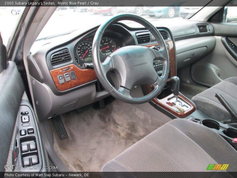 Mystic Blue Pearl / Gray 2003 Subaru Legacy L Sedan