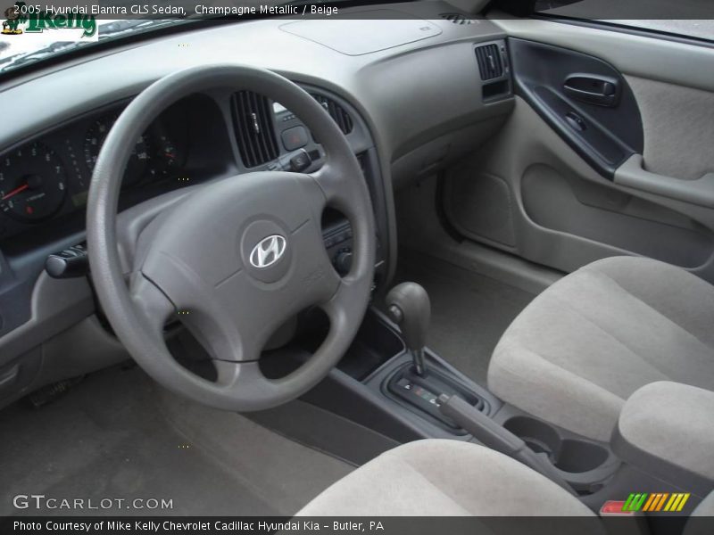 Champagne Metallic / Beige 2005 Hyundai Elantra GLS Sedan