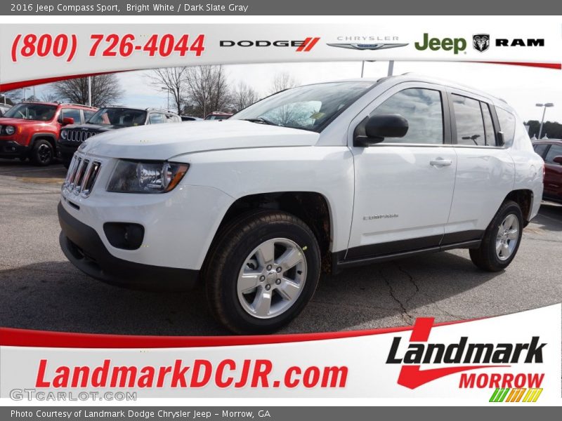 Bright White / Dark Slate Gray 2016 Jeep Compass Sport