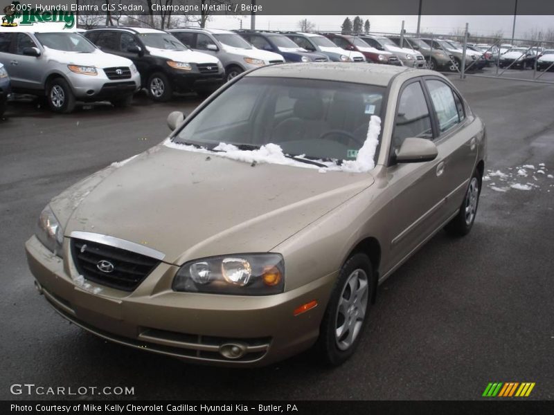 Champagne Metallic / Beige 2005 Hyundai Elantra GLS Sedan