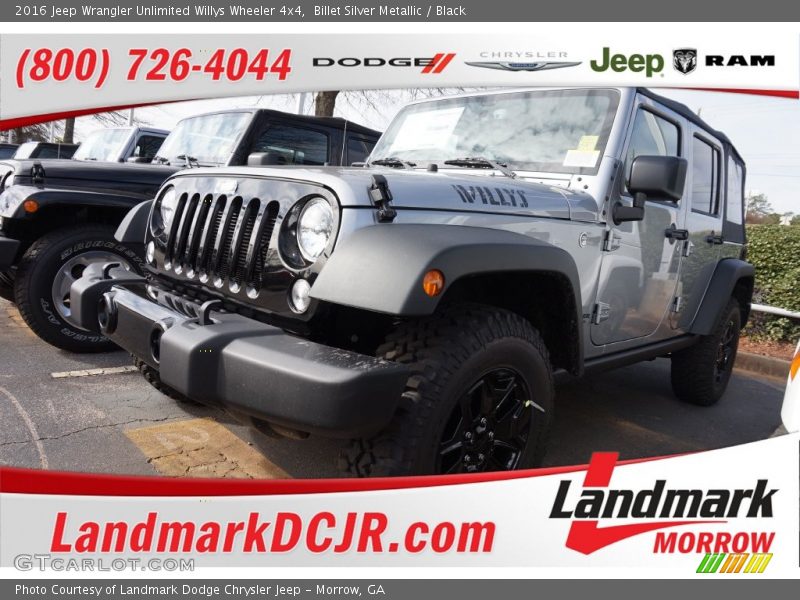Billet Silver Metallic / Black 2016 Jeep Wrangler Unlimited Willys Wheeler 4x4