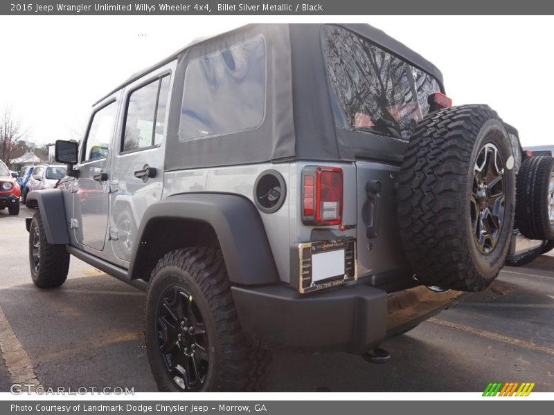 Billet Silver Metallic / Black 2016 Jeep Wrangler Unlimited Willys Wheeler 4x4