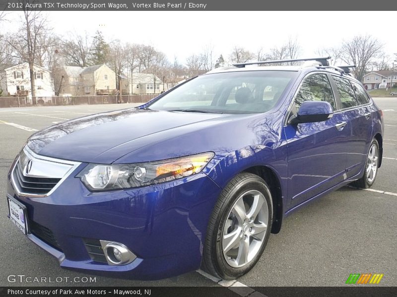 Vortex Blue Pearl / Ebony 2012 Acura TSX Technology Sport Wagon