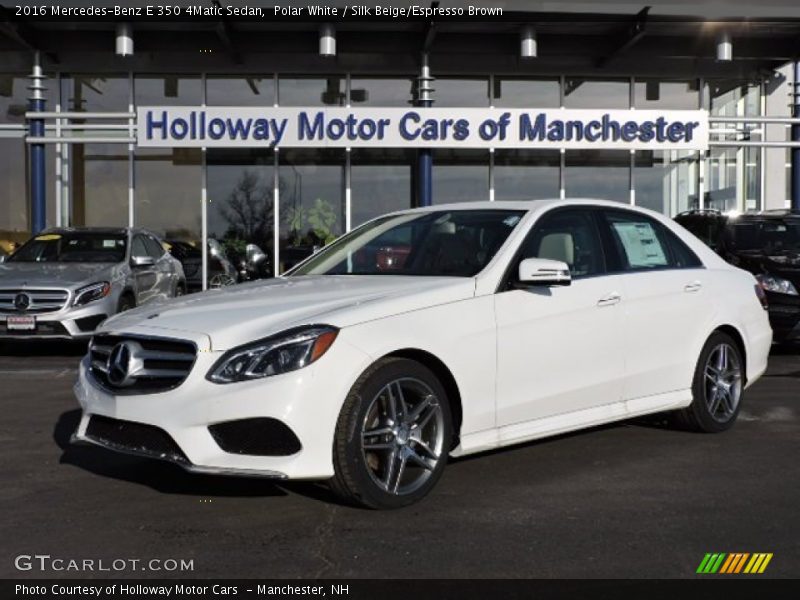 Polar White / Silk Beige/Espresso Brown 2016 Mercedes-Benz E 350 4Matic Sedan
