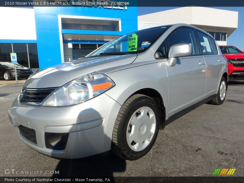 Brilliant Silver Metallic / Charcoal 2010 Nissan Versa 1.8 S Hatchback