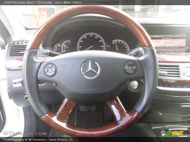 Arctic White / Black 2008 Mercedes-Benz S 550 Sedan