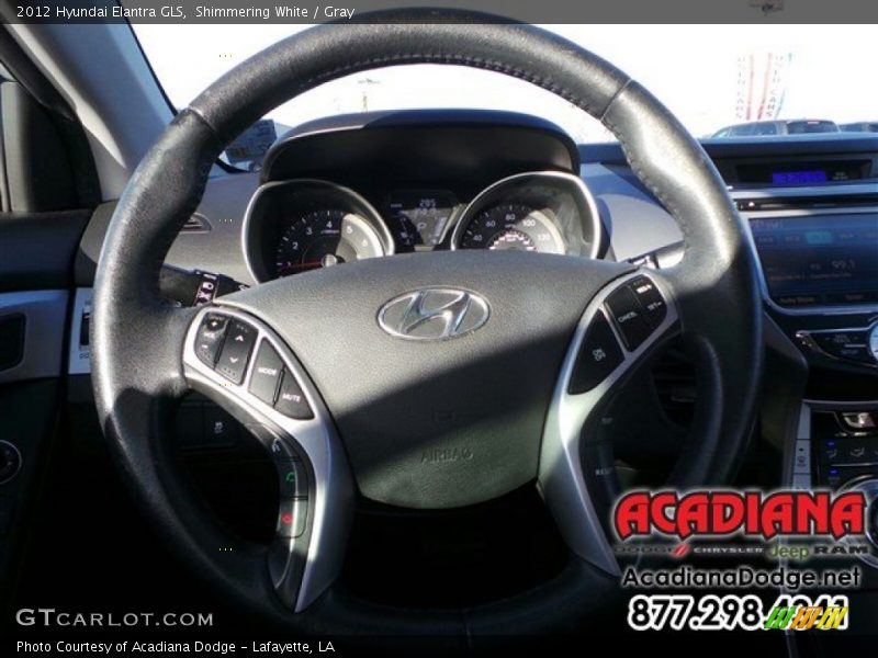 Shimmering White / Gray 2012 Hyundai Elantra GLS