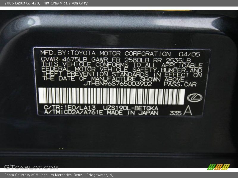 Flint Gray Mica / Ash Gray 2006 Lexus GS 430