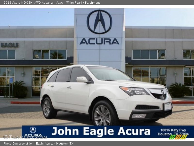 Aspen White Pearl / Parchment 2013 Acura MDX SH-AWD Advance
