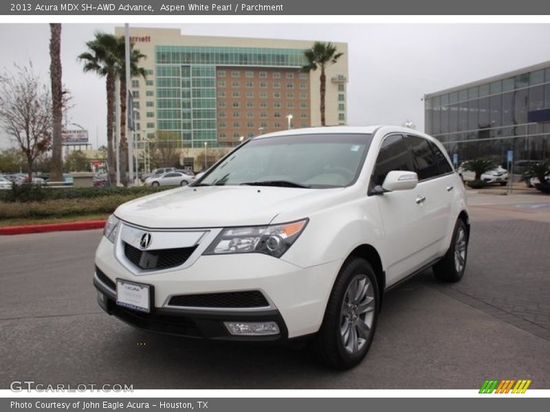 Aspen White Pearl / Parchment 2013 Acura MDX SH-AWD Advance