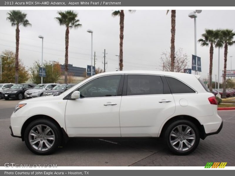 Aspen White Pearl / Parchment 2013 Acura MDX SH-AWD Advance