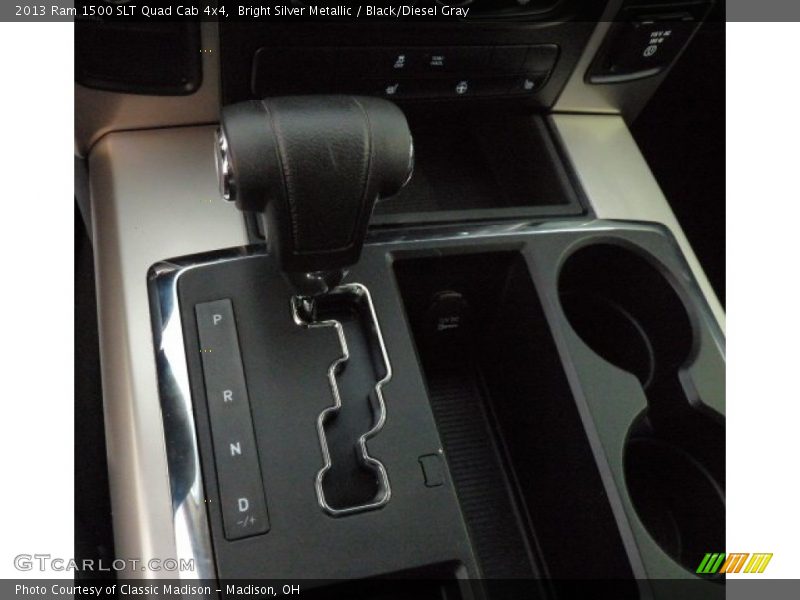 Bright Silver Metallic / Black/Diesel Gray 2013 Ram 1500 SLT Quad Cab 4x4