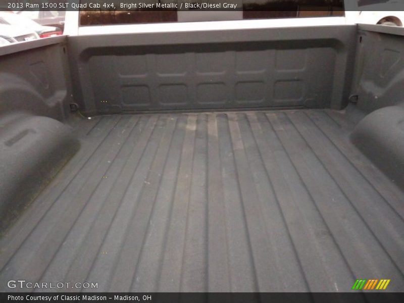 Bright Silver Metallic / Black/Diesel Gray 2013 Ram 1500 SLT Quad Cab 4x4