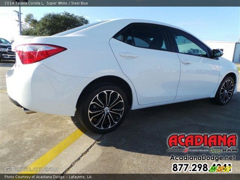Super White / Steel Blue 2014 Toyota Corolla L