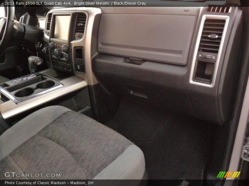 Bright Silver Metallic / Black/Diesel Gray 2013 Ram 1500 SLT Quad Cab 4x4
