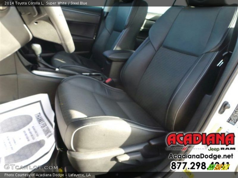 Super White / Steel Blue 2014 Toyota Corolla L