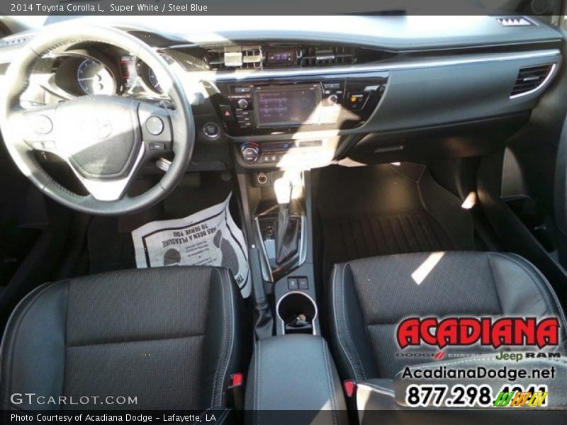 Super White / Steel Blue 2014 Toyota Corolla L