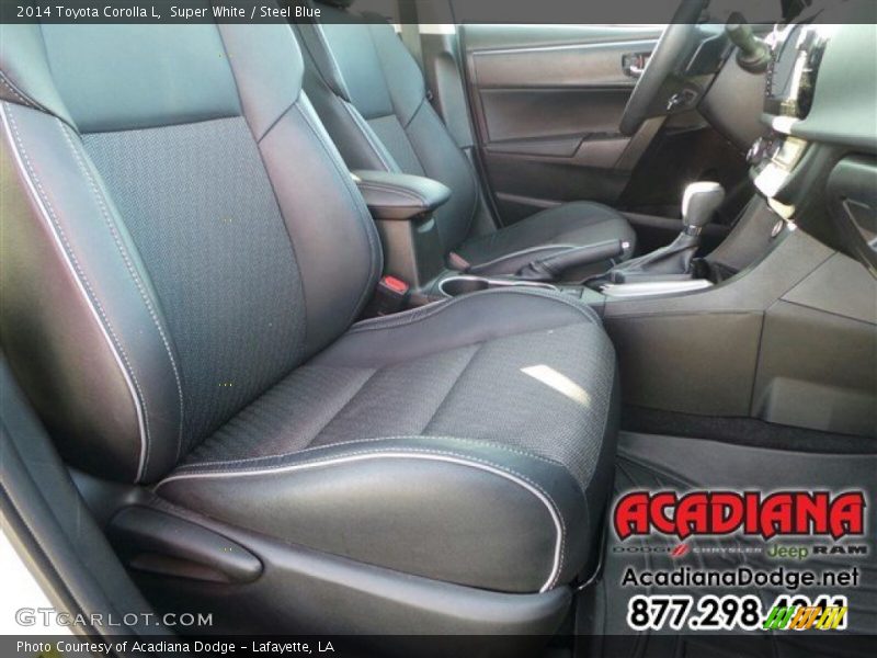 Super White / Steel Blue 2014 Toyota Corolla L