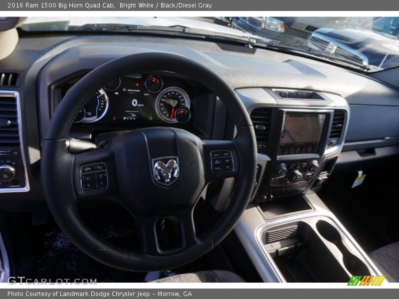 Bright White / Black/Diesel Gray 2016 Ram 1500 Big Horn Quad Cab