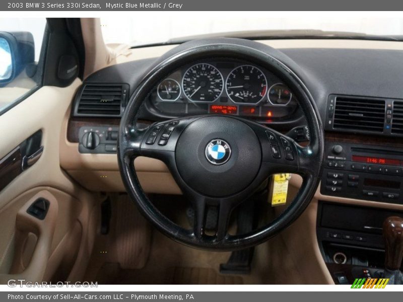 Mystic Blue Metallic / Grey 2003 BMW 3 Series 330i Sedan
