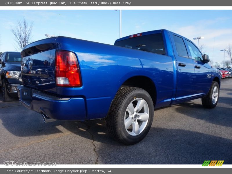 Blue Streak Pearl / Black/Diesel Gray 2016 Ram 1500 Express Quad Cab