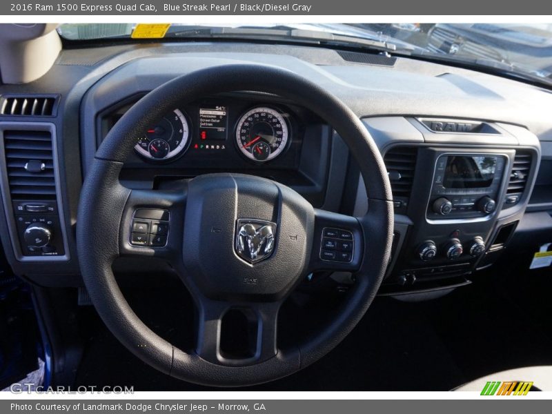 Blue Streak Pearl / Black/Diesel Gray 2016 Ram 1500 Express Quad Cab
