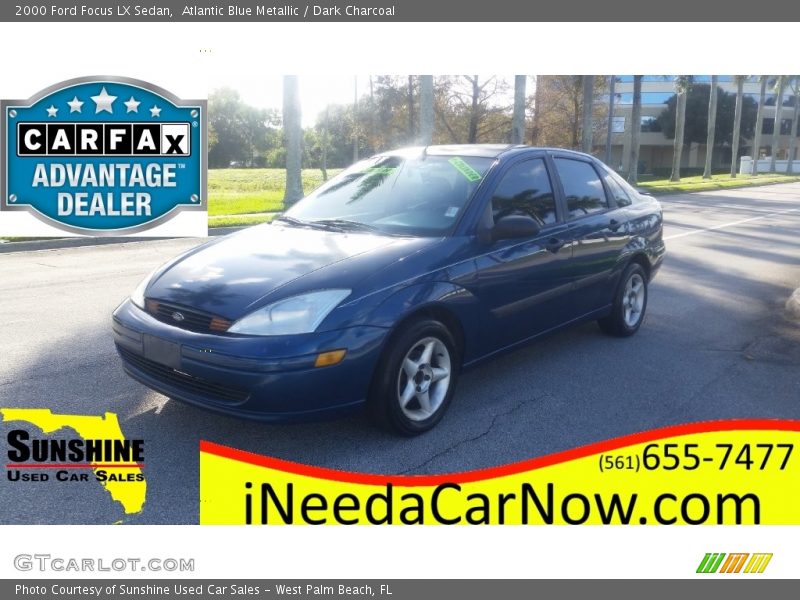 Atlantic Blue Metallic / Dark Charcoal 2000 Ford Focus LX Sedan