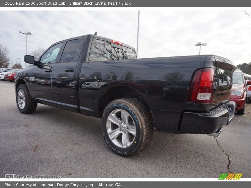 Brilliant Black Crystal Pearl / Black 2016 Ram 1500 Sport Quad Cab