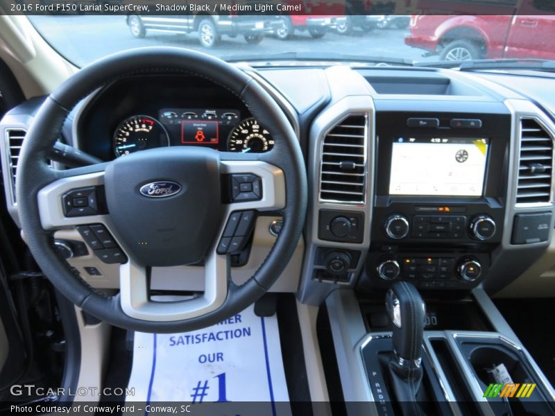 Shadow Black / Medium Light Camel 2016 Ford F150 Lariat SuperCrew