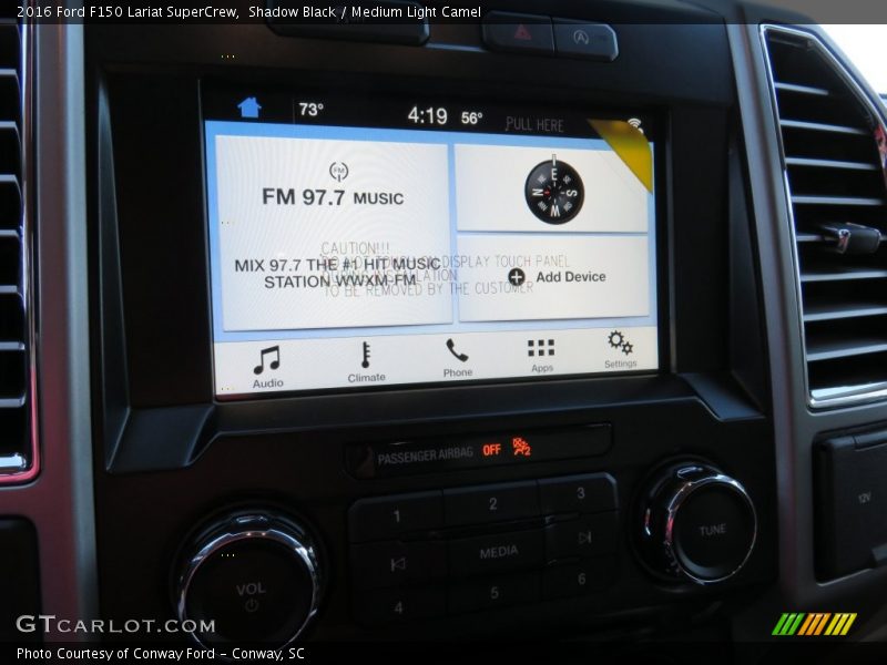 Shadow Black / Medium Light Camel 2016 Ford F150 Lariat SuperCrew