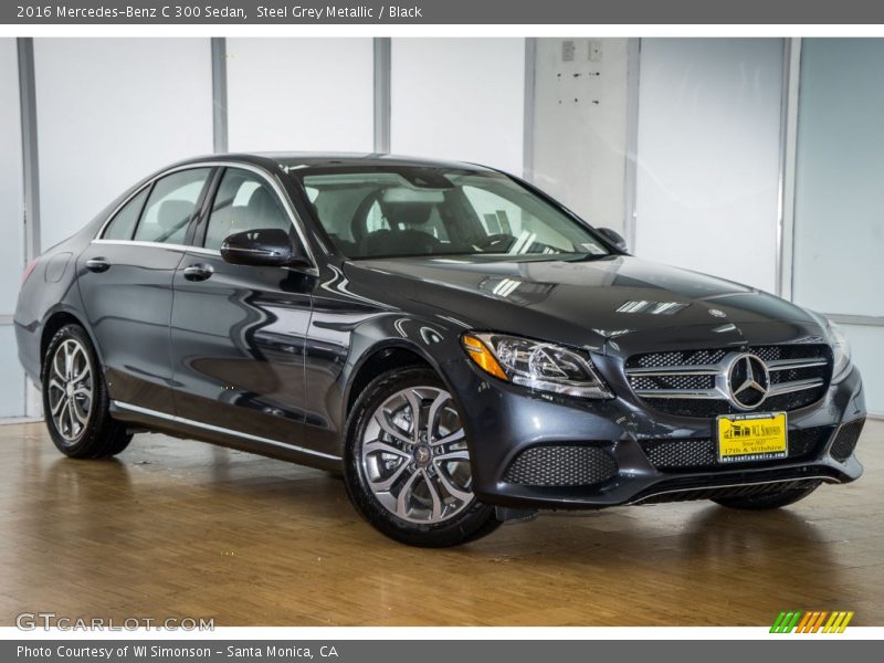 Steel Grey Metallic / Black 2016 Mercedes-Benz C 300 Sedan