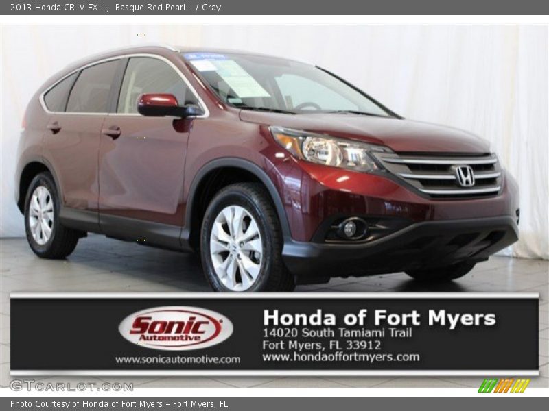 Basque Red Pearl II / Gray 2013 Honda CR-V EX-L