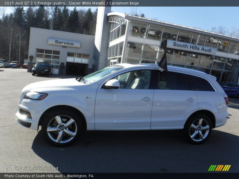 Glacier White Metallic / Cardamom Beige 2015 Audi Q7 3.0 Prestige quattro