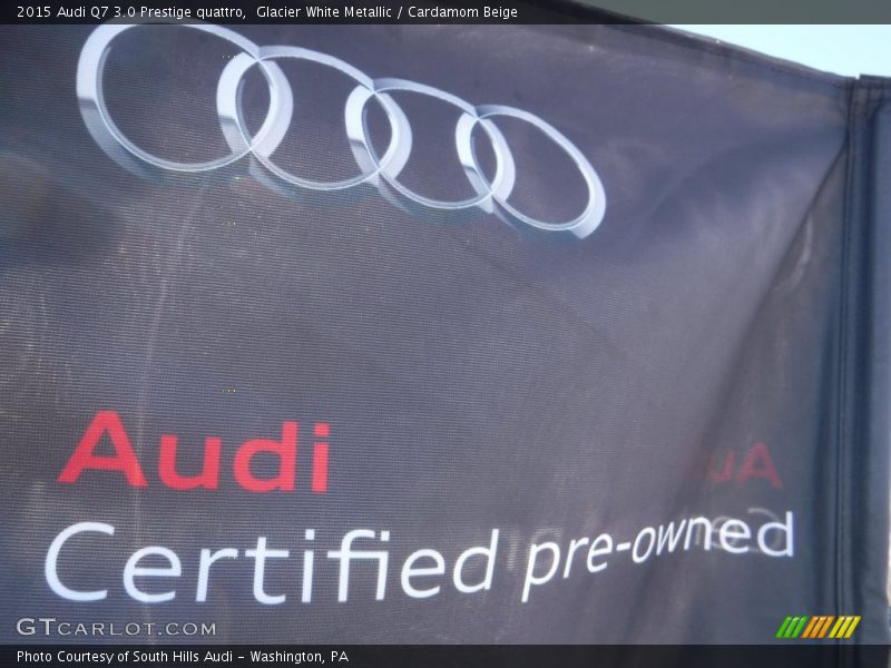 Glacier White Metallic / Cardamom Beige 2015 Audi Q7 3.0 Prestige quattro