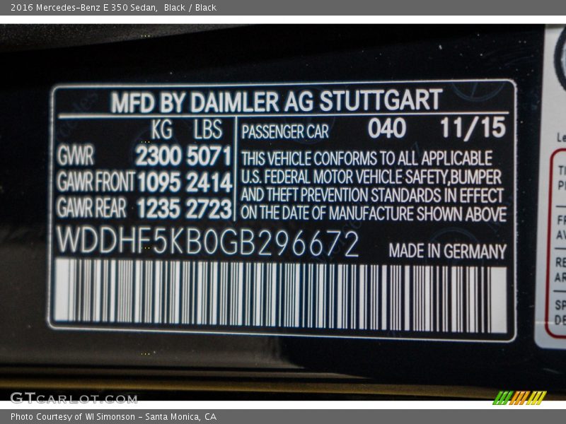 Black / Black 2016 Mercedes-Benz E 350 Sedan