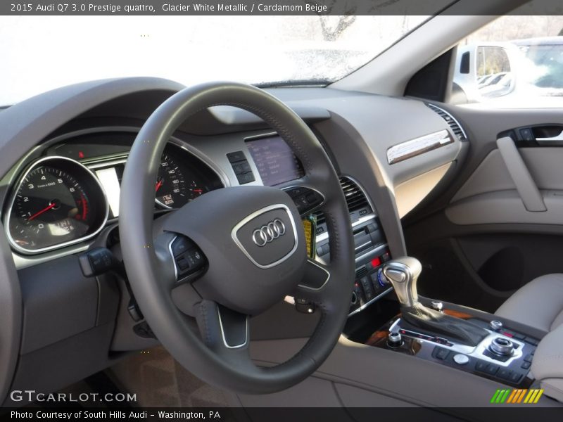 Glacier White Metallic / Cardamom Beige 2015 Audi Q7 3.0 Prestige quattro