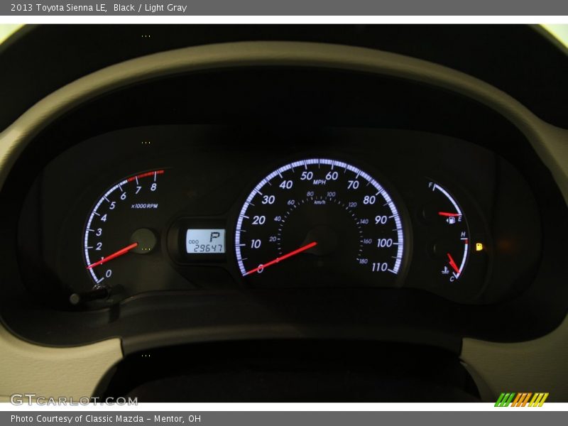 Black / Light Gray 2013 Toyota Sienna LE