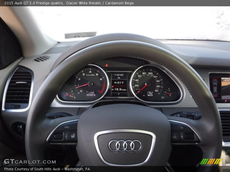 Glacier White Metallic / Cardamom Beige 2015 Audi Q7 3.0 Prestige quattro
